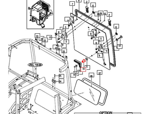 Mahindra Rear Window Latch Spacer 2565 Mahindra Direct Parts