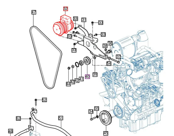 Mahindra Tractor AC Compressor 14628303200 Mahindra Direct Parts