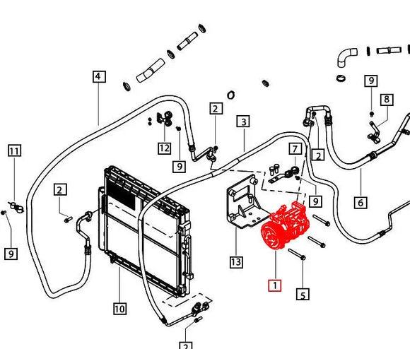 Mahindra Tractor Air Conditioning AC Compressor Assembly 008012969U91 Mahindra