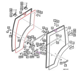 Mahindra Tractor Cab Door Glass Window Right Hand RH 12397052111 Mahindra Direct Parts