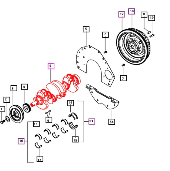 Mahindra Tractor Crankshaft 006018357B1 Mahindra