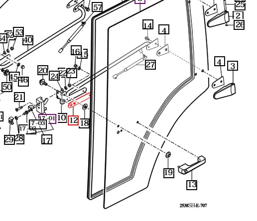 Mahindra Tractor Door Bar Gasket 14527052150 Mahindra Direct Parts