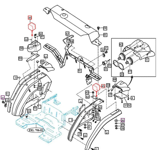 Mahindra Tractor Fender Mount Amber Lamp Turn / Hazzard Light 13056562000 Mahindra