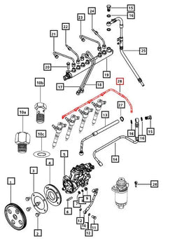 Mahindra Tractor Fuel Line Pipe - Return at Injector Mahindra