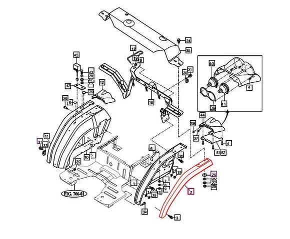 Mahindra Tractor Outer Fender Left Hand LH (Smaller Tractors) Mahindra Direct Parts