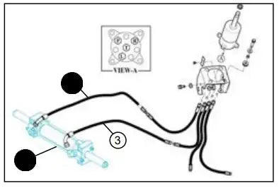 Mahindra Tractor Power Steering Cylinder (With Updated Hoses) 14524070081 Mahindra Direct Parts