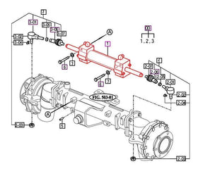Mahindra Tractor Power Steering Cylinder (With Updated Hoses) 14524070081 Mahindra Direct Parts