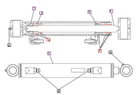 Mahindra Tractor Tilt Cylinder Seal Kit KMW05902121 Mahindra Direct Parts