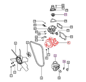 Mahindra Tractor Water Pump Assembly 006016658D1 Mahindra Direct Parts