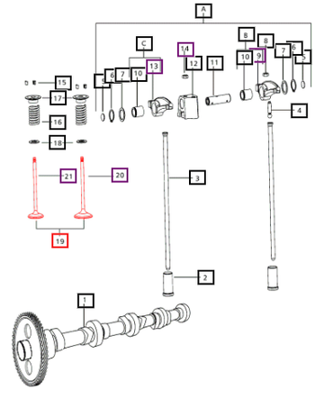 Mahindra Tractor Head Valve Set (4 Exhaust, 4 Intake) 000020857E05 Mahindra Direct Parts