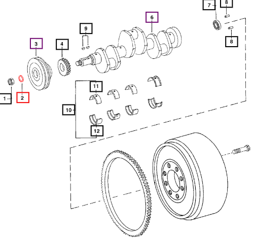 Mahindra Washer Crankshaft 000022075RD