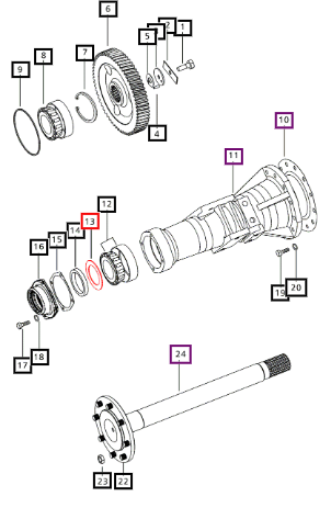 Mahindra Washer, Rear Axle Retaining 000031226B12