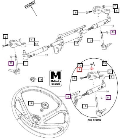 Mahindra Washer Steering Knuckle Arm 000040319C08