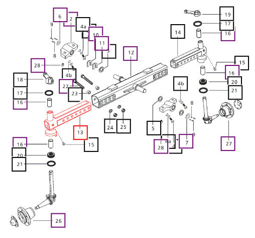 Mahindra Front Axle Extension RH 000041040C08