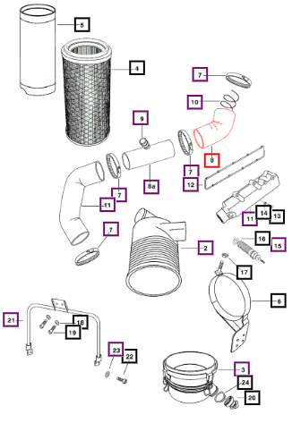 Mahindra Intake Air Hose 000041906C11