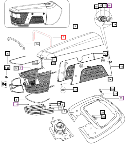 Mahindra Foam Pad Bonnet 000061066M01