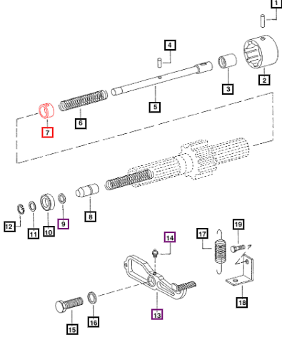 Mahindra Collar Diff . Lock Shaft 000704749R1