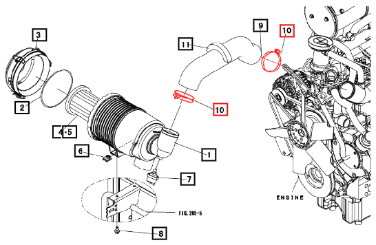 Mahindra Clamp, Hose 00501100780