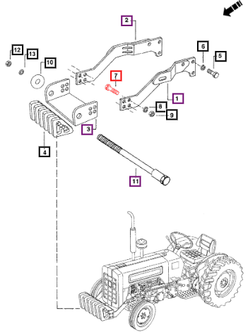 Mahindra Tractor Bolt G 19.05mm X 44.45mm Zp 005555987R1