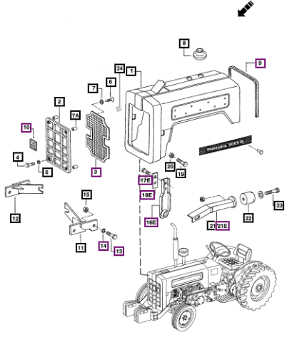 Mahindra Rubber Cap (Hood Latch Pocket) 005557770R1