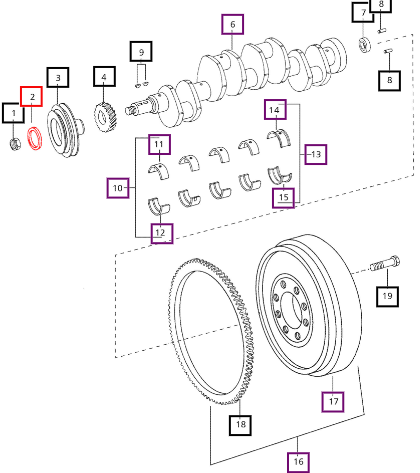 Mahindra Washer Crankshaft Nut 006000259B1