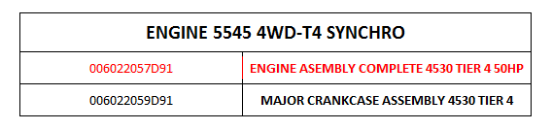 Mahindra Tractor Engine Assembly Complete 4530 Tier 4 50Hp 006022057D91
