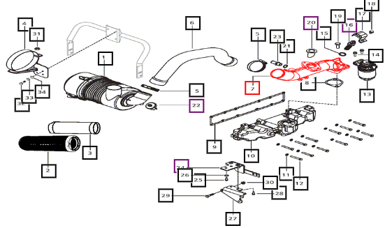 Mahindra Elbow Intake Tier Iv Below 50Hp 006034940D1