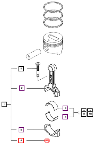 Mahindra Nut Connecting Rod Md006 704 006053051N01