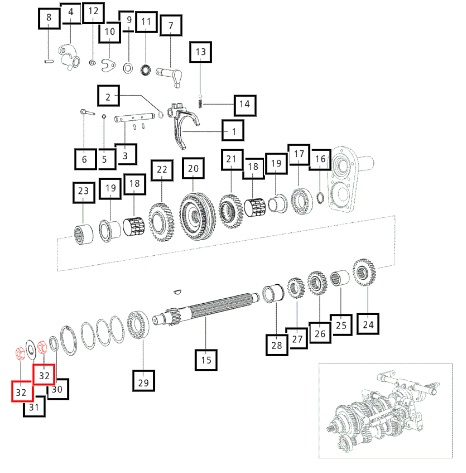Mahindra Nut Spline Shaft 006505180D1