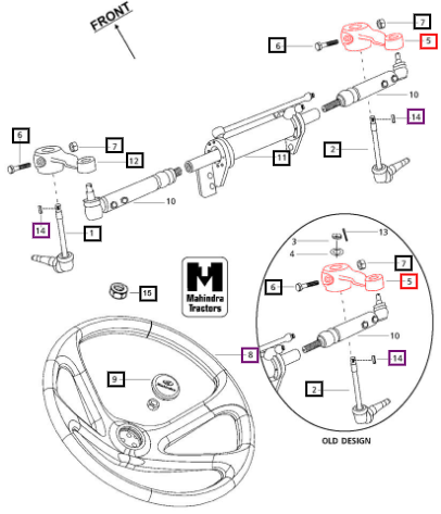 Mahindra Knuckle Arm RH 007601010C1