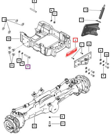 Mahindra Cover Front Support 007607975C1