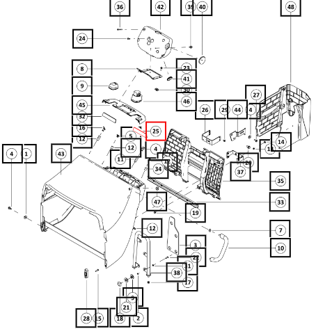 Mahindra Foam Scuttle Extn Cover 007642111U1