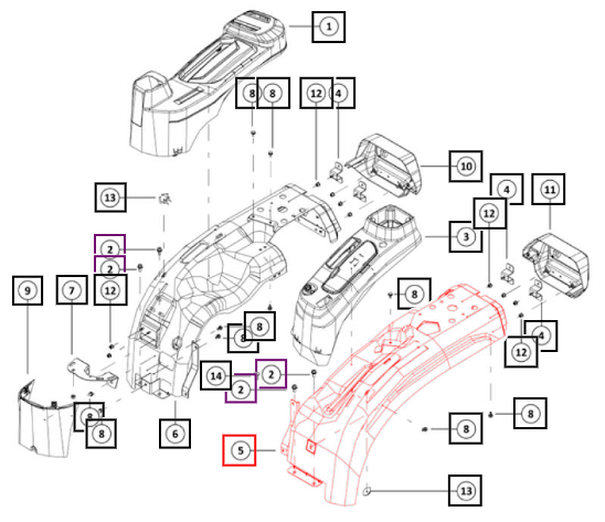 Mahindra Fender LH 007653693K91