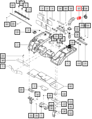 Mahindra Adapter Fuel Tank Hose 007657399K01