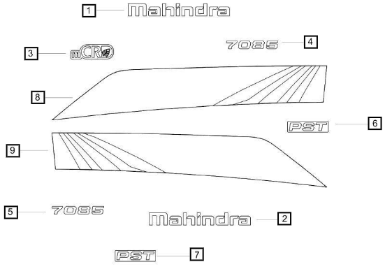 Mahindra Sticker Speed Chart 7085 008005683C1