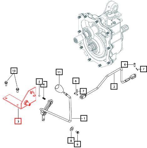 Mahindra 2 Speed PTO Bracket Assembly 008007873U11