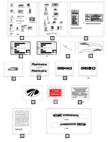 Mahindra Sticker 7 Year Powertrain Warranty 008011195B1