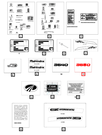 Mahindra Sticker Emboss 3650 008013047D1