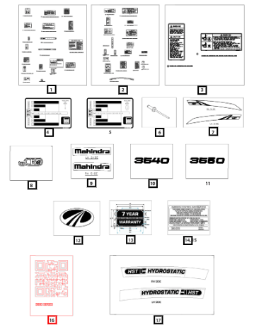 Mahindra Sticker Mqrst 3600 Series 008013397D1