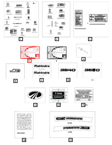 Mahindra Sticker Speed Chart 33 38 Pto Compact 008013436D1