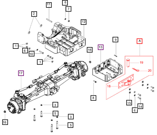 Mahindra Front Tow Hook Kit 008016008U51