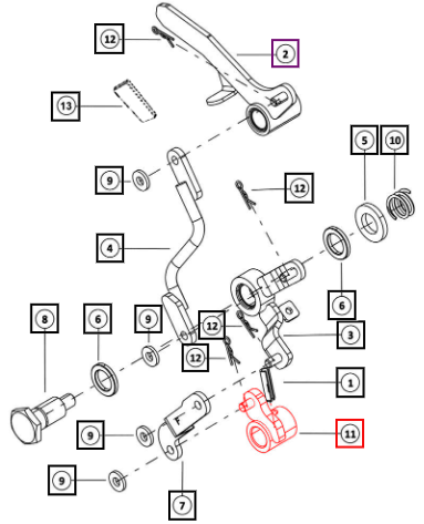 Mahindra 4WD Bottom Clevis 008019317N12
