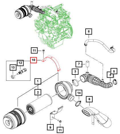 Mahindra Clamp Air Cleaner 01010N0080N