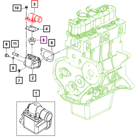 Mahindra Cap Thermostat Housing - Mdi 3200 Tc 0304EB0300N