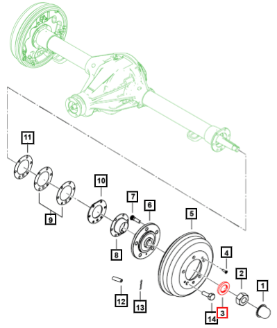 Mahindra Washer Rear Axle Shaft 0640945