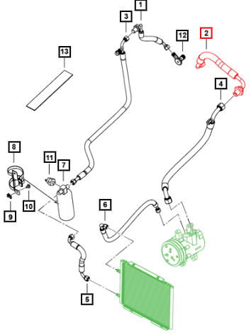 Mahindra AC Suction Line - TXV To Dash 090155