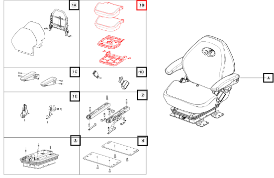 Mahindra Bottom Seat Cushion Kit 10268850612C036