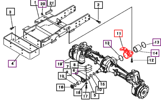 Mahindra Front Axle Rear Bracket 10352122AG0