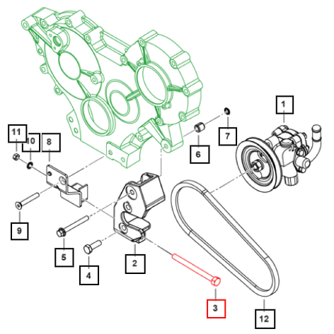 Mahindra Steering Pump Bracket Adjuster Rod 1102DAA04090N