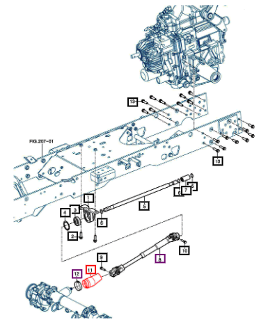 Mahindra Front Driveshaft Cover, 4WD 11614200010